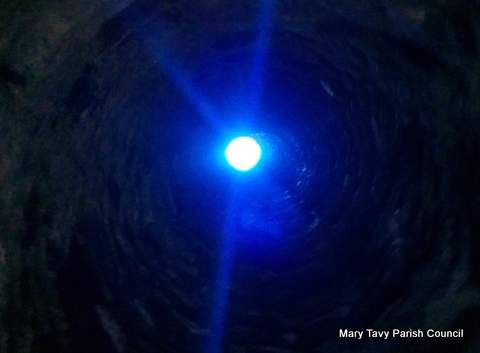 Inside the chimney stack at Wheal Betsy