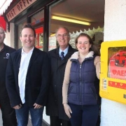 Unveiling the defibrillator at Mary Tavy Post Office
